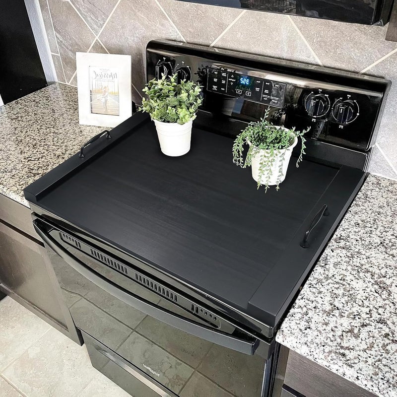 Gashell Noodle Board Stove Cover with Handles, Multiple Stove Top Cover Board for Electric/Gas Stove Top(Black), GSC-2212 - Image 2